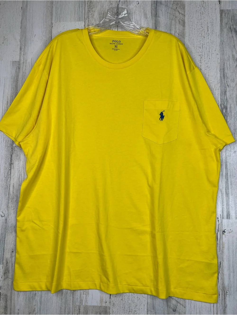 Ralph Lauren Pocket Tee Mens XL Yellow Cotton‎ Preppy Casual Classic Polo Top